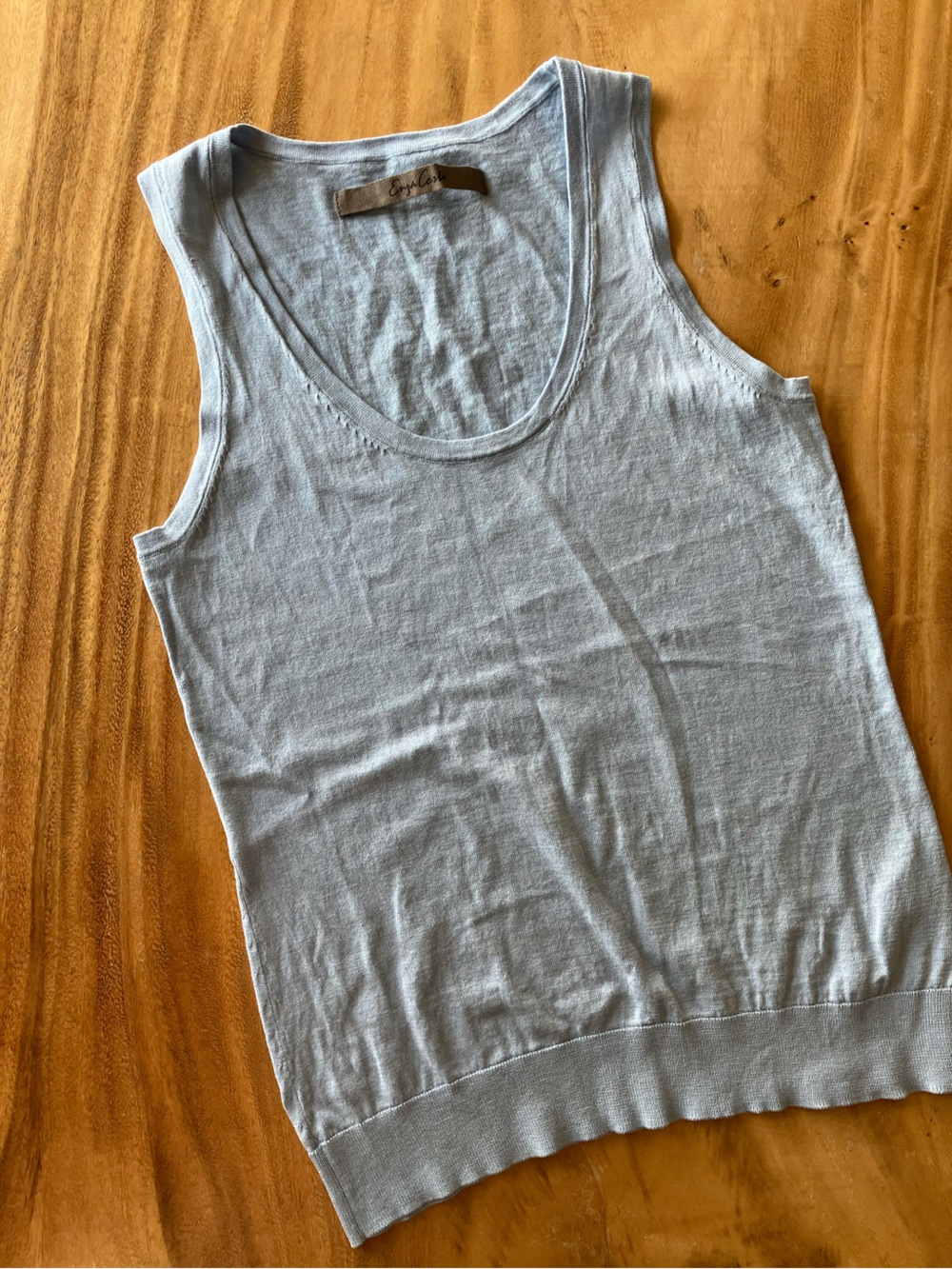 Enza Costa - Luxurious Light Blue Knit Tank (XS) Silk & Cotton blend